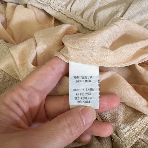 CALI 1850 {NWT} Lined Tiered Maxi Dress | Small, oatmeal | spaghetti strap - Picture 12 of 13